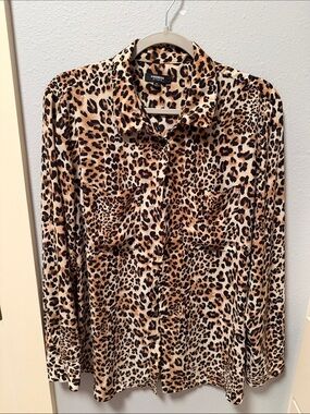 Premise Leopard-Print Button Front Shirt - Brown, Tan, Black